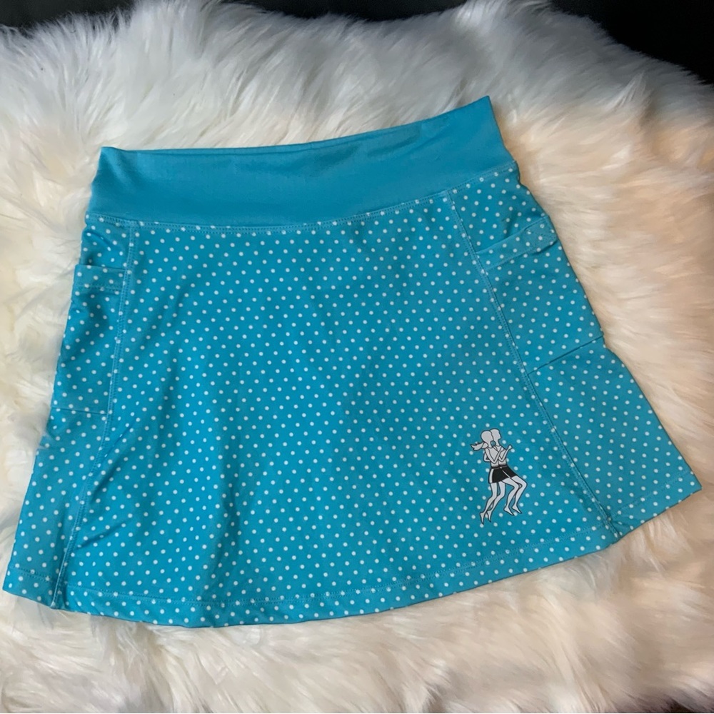 Running Skirts Blue Polka Dot Running Skirt with Briefs
